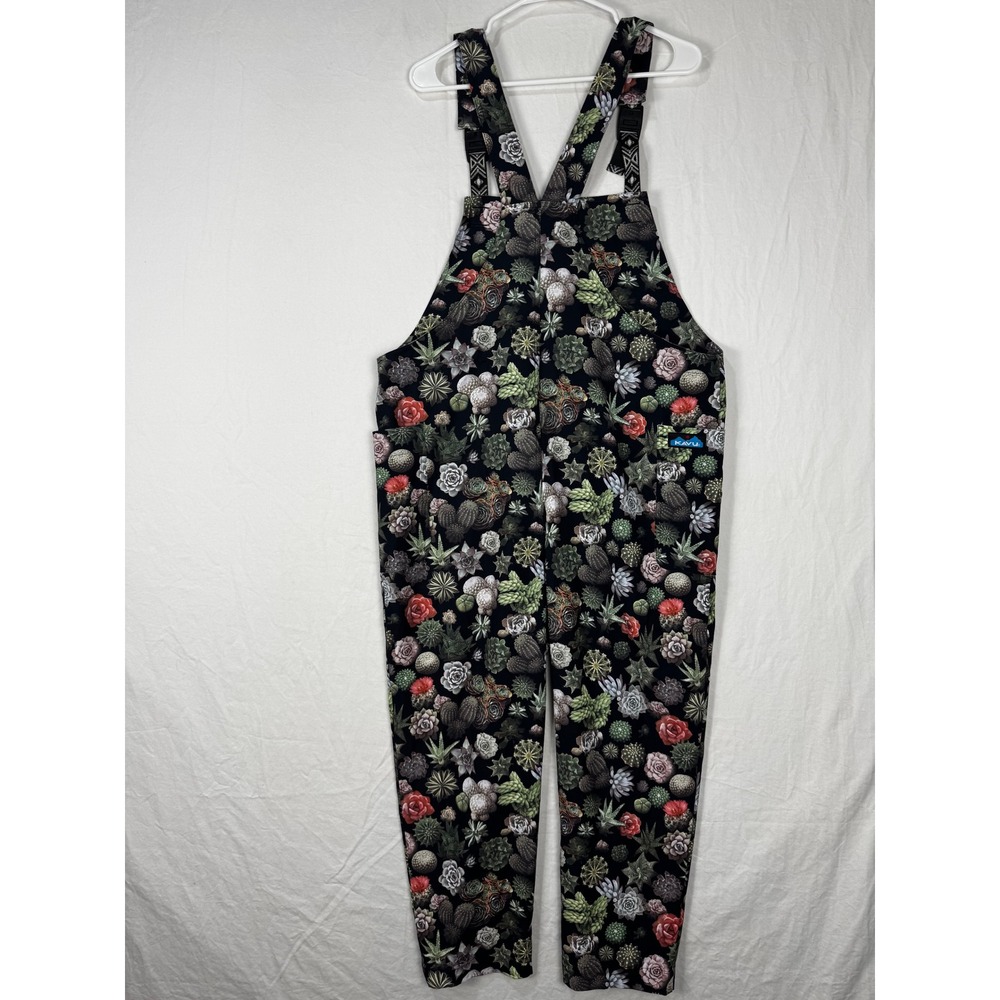 KAVU San Blas Greenhouse Overalls XL Black Succulent Cactus Print NWT 6094-856-4 - Picture 6 of 11